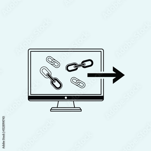 Outbound links computer screen icon
