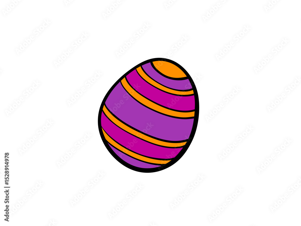 Obraz premium Striped easter egg purple orange pink design