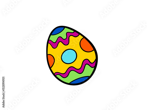 Colorful decorated easter egg illustration