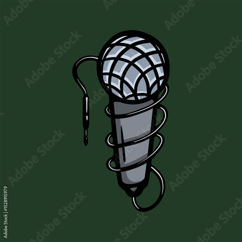 Microphone cartoon vector illustration
