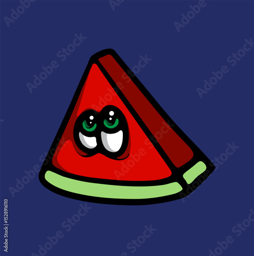 Watermelon mascot cartoon vector illustration