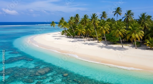 Tropical island paradise pristine beach and turquoise waters