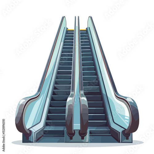 Escalator on white background 