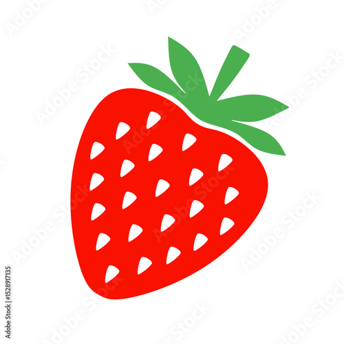 vector illustration of strawberry fruit on white background