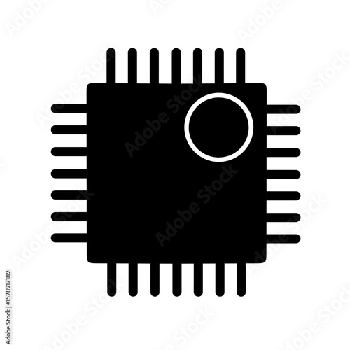 cpu icon with simple design. processor icon