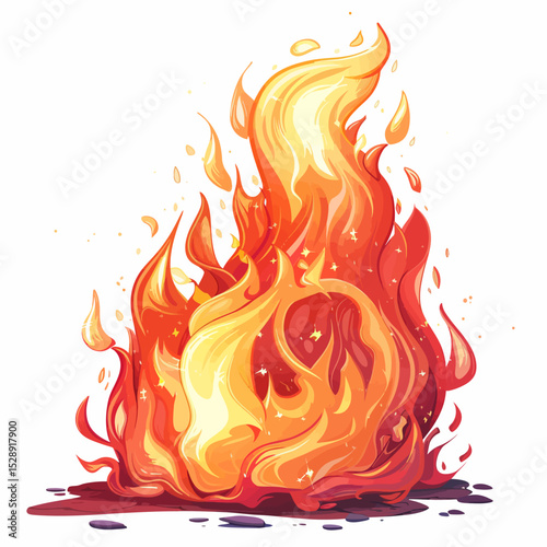 vector illustration of a burning fire