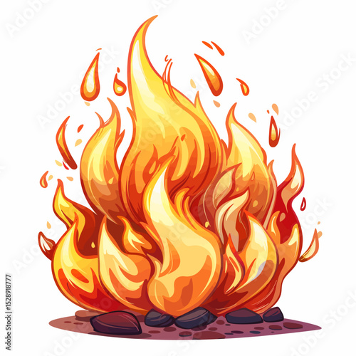 fire flames on a white background