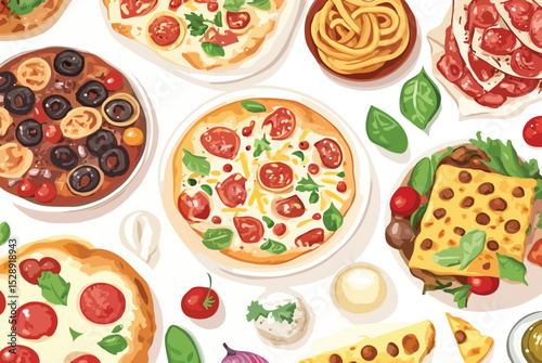 set of foods vector art