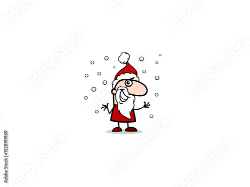 Grumpy santa claus cartoon in snow