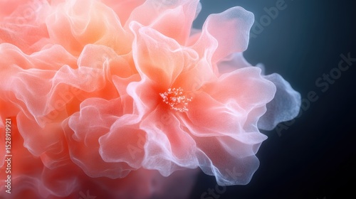 An exquisite, soft pink flower with delicate layers captures the essence of beauty in nature, highlighting the fragility and elegance found in floral compositions.