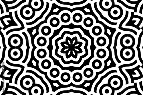 Geometric ethnic minimalist black white pattern. Template, stencil for laser cutting metal, wood carving, coloring, stained glass, logo. Ornaments, fresco, tiles of the East, Asia, India, Mexico.