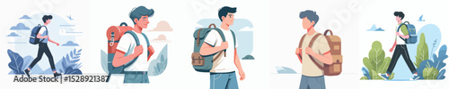 vector character carrying a bag