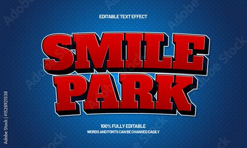 smile park editable text effect with a play and kids text style