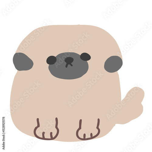 ゆるかわいいペキニーズのイラスト