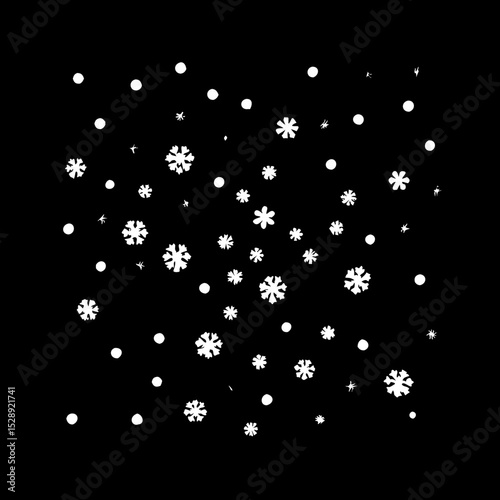 Realistic falling white snows overlay 
