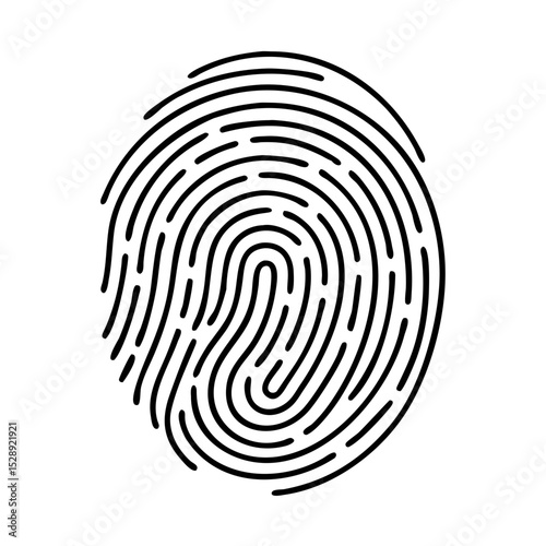 Human ink fingerprint isolated on white background 