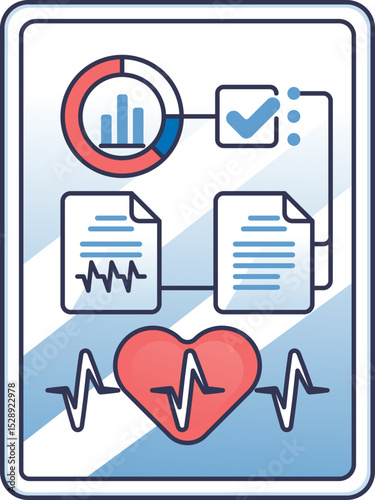 Tablet displaying health data, charts, and documents, symbolizing digital health education.