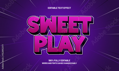 sweet play editable text effect with a play and kids text style
