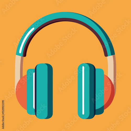 Large Over-Ear Headphones Vector Illustration