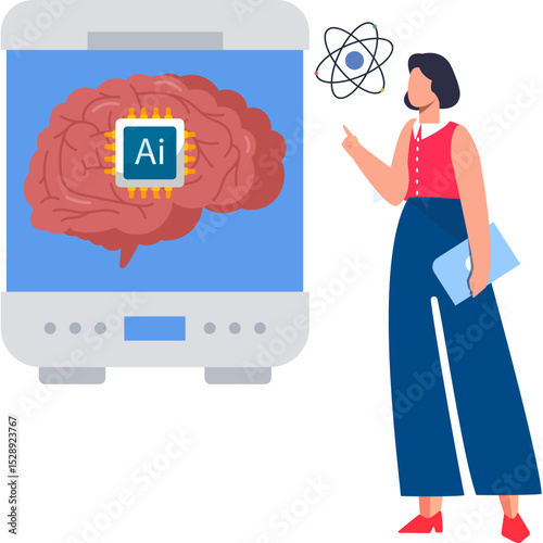 A woman working on an artificial mind