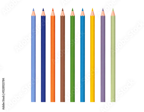 A collection of vibrant colored pencils arranged in a row, perfect for artistic projects.