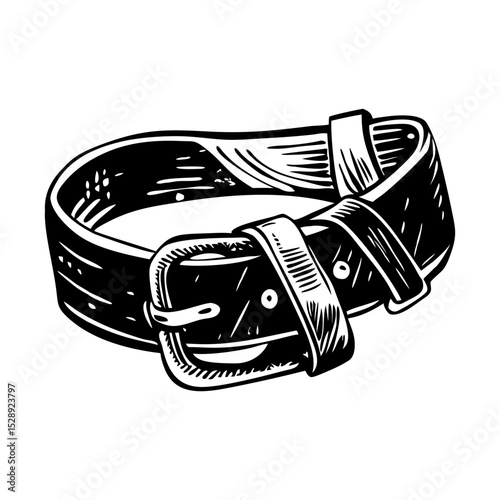 A vintage style illustration of harness strap