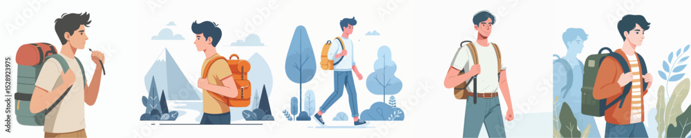 Fototapeta premium vector character carrying a bag