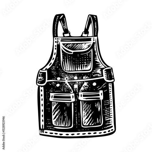 A vintage style illustration of leather apron