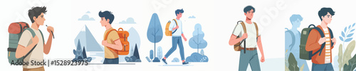 vector character carrying a bag