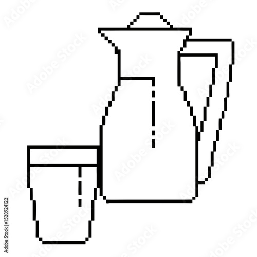 pixel outline pitcher beside a glass showcasing refreshing beverages for gatherings