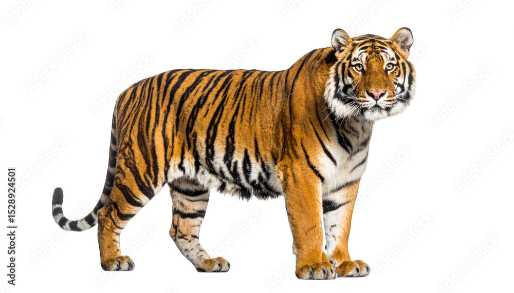 Obraz premium Tiger portrait against black background