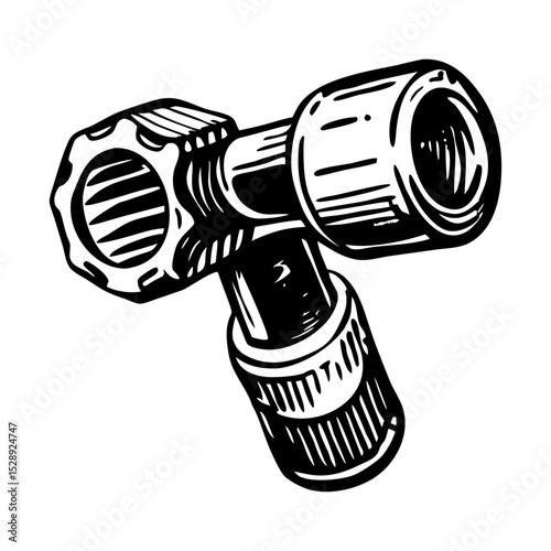 A vintage style illustration of socket wrench