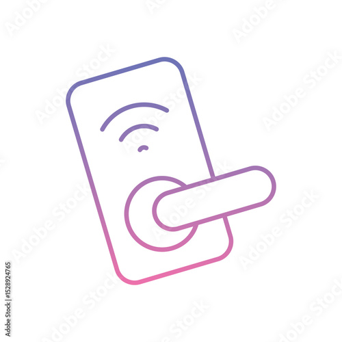 Smart Door Lock Icon vector stock illustration