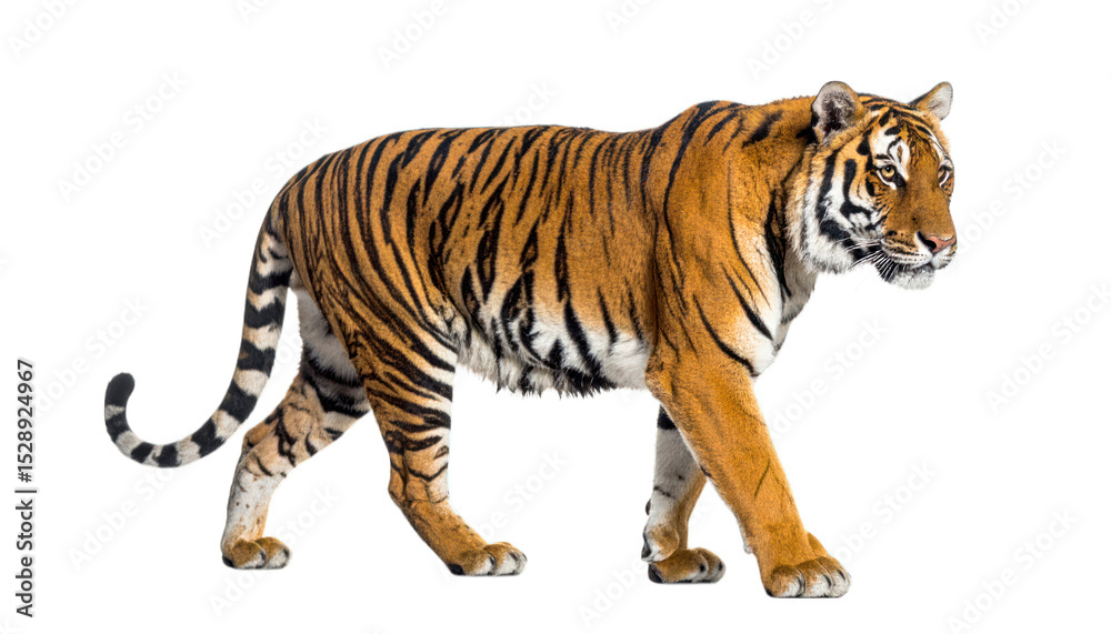 Obraz premium Tiger walking isolated