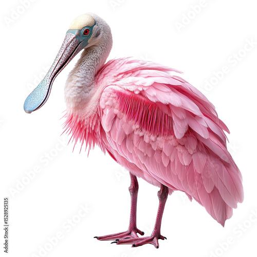 Roseate spoonbill isolated on transparent background.