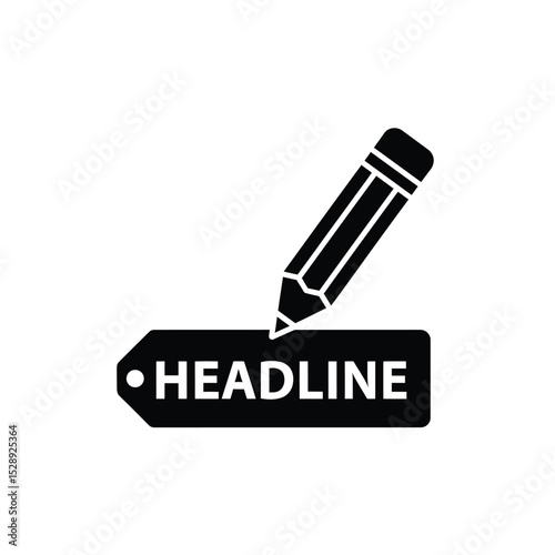 Headline creation pencil icon tag design