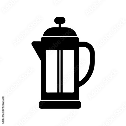 French Press Icon Vector Flat Clean Look