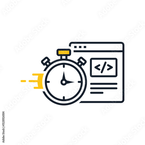 Fast website loading speed web development icon