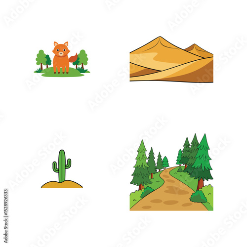 cartoon flat background scenery