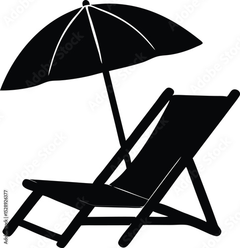 deck chair and umbrella