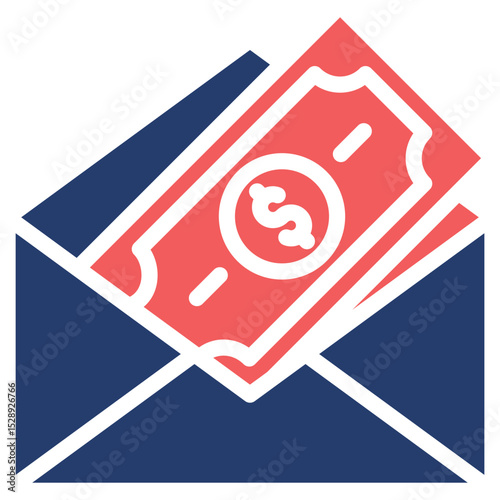 Salary solid color icon
