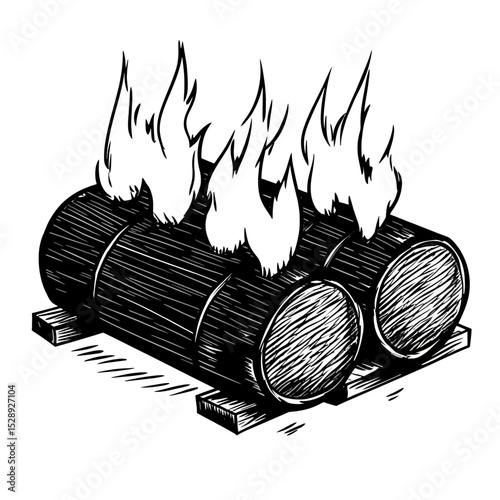 Wood charcoal illustration 
