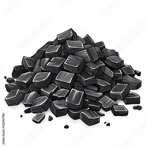 Wood charcoal vector illustration 