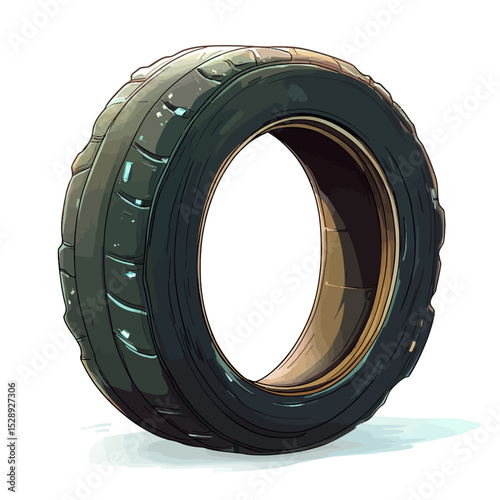 car tire isolated on white