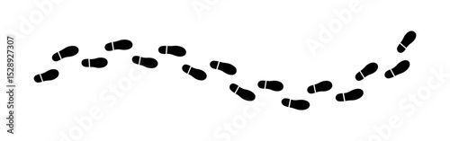 Vector illustration of foot print trail icon set isolated on transparent background