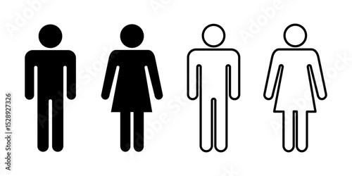 Vector illustration of Toilet icon set isolated on transparent background