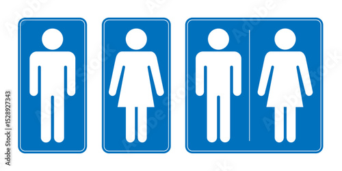 Vector illustration of Toilet icon set isolated on transparent background