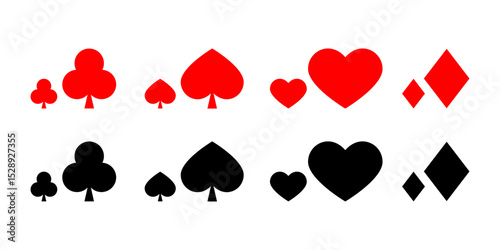 Vector illustration of playing card suits icon set isolated on transparent background