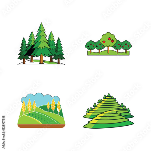 cartoon flat background scenery