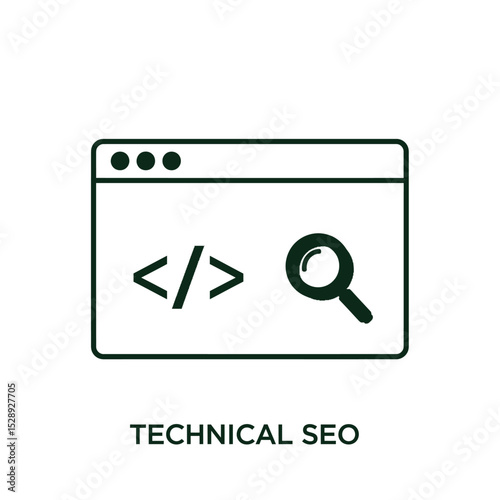 Technical seo optimization website browser icon